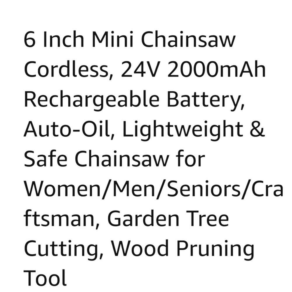 NIB 6" mini chainsaw battery operated - Picture 2 of 4
